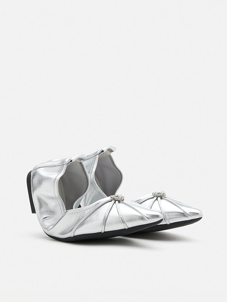 Silver foldable flats deals