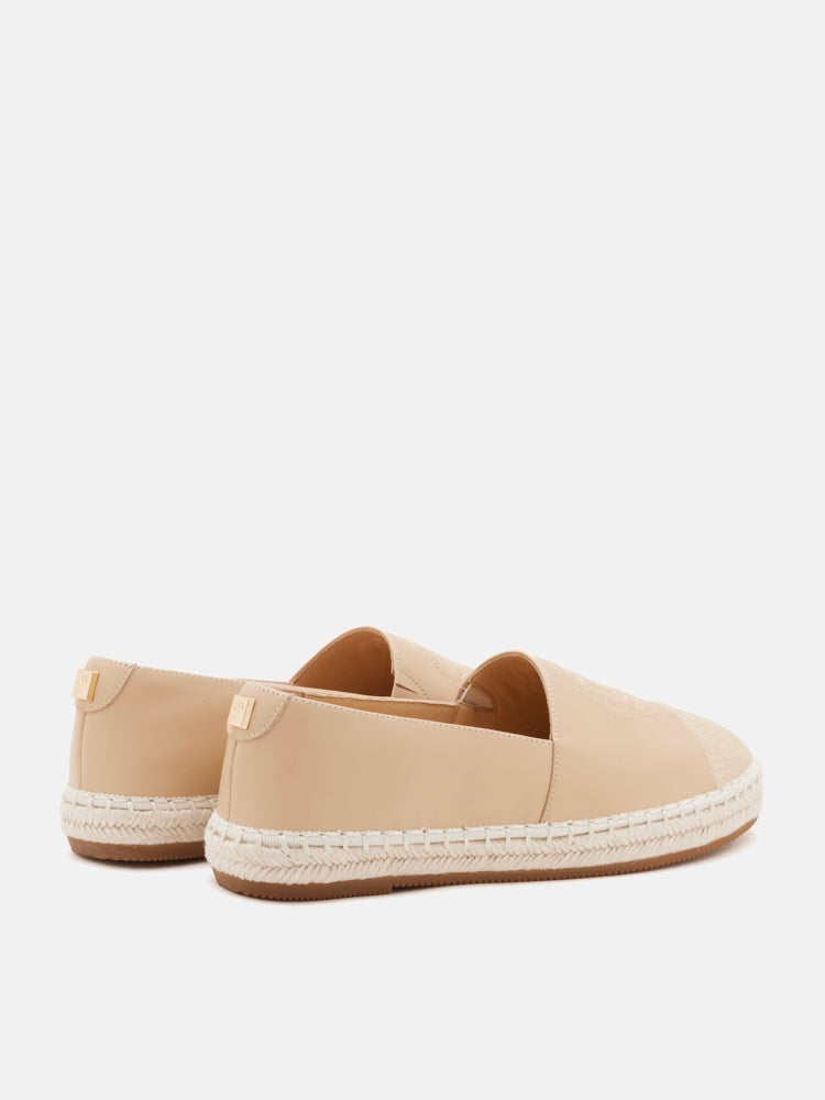 PAZZION, Brea.O Embossed Espadrille Flats, Almond