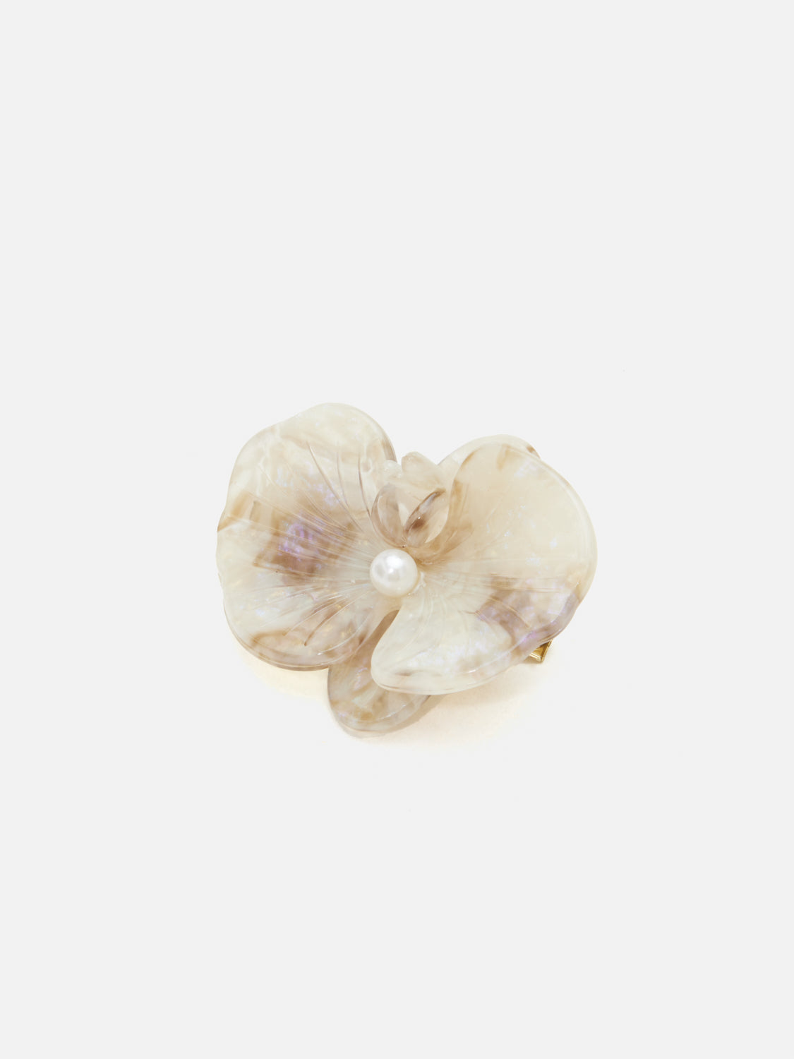 PAZZION, Bree Bloom and Pearl Hair Clip, Grey
