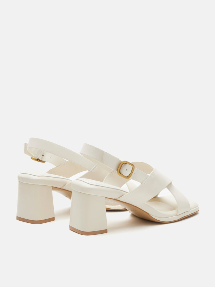 PAZZION, Calla Pillow Strappy Heels, Beige