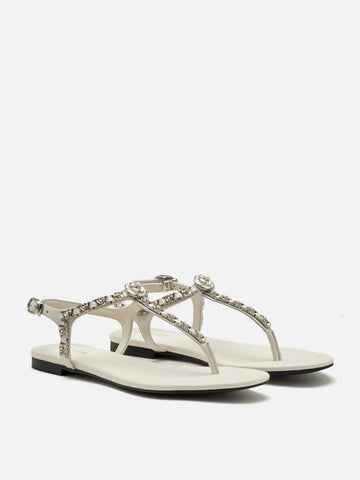 Camelia Embellished T-bar Sandals