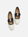PAZZION, Camilla Diamante Bow Flats, Beige