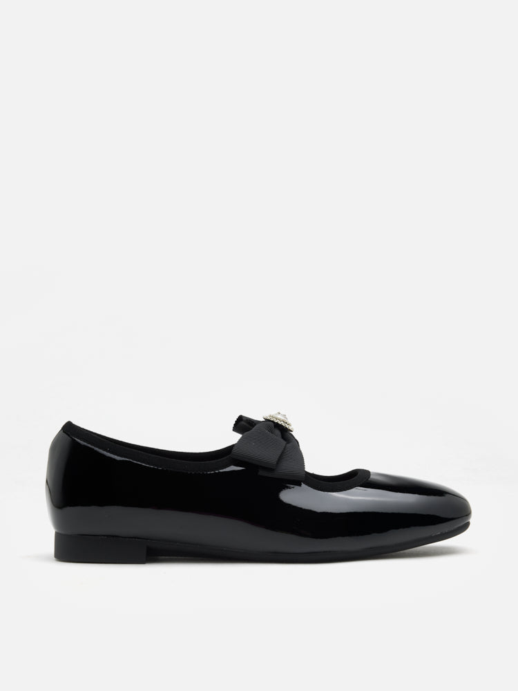 PAZZION, Camilla Diamante Bow Flats, Black