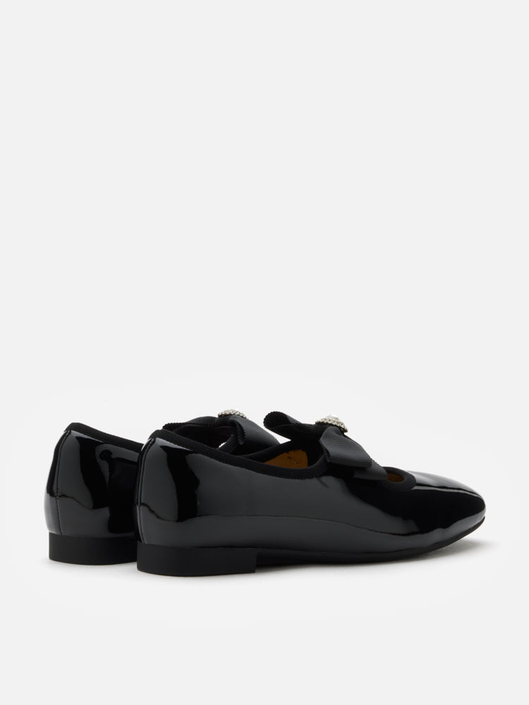 PAZZION, Camilla Diamante Bow Flats, Black