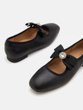 PAZZION, Camilla Diamante Bow Flats, Black