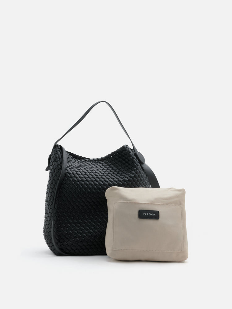 PAZZION, Cara Woven Bag, Black