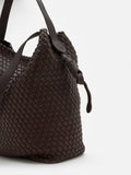 PAZZION, Cara Woven Bag, Dark Brown