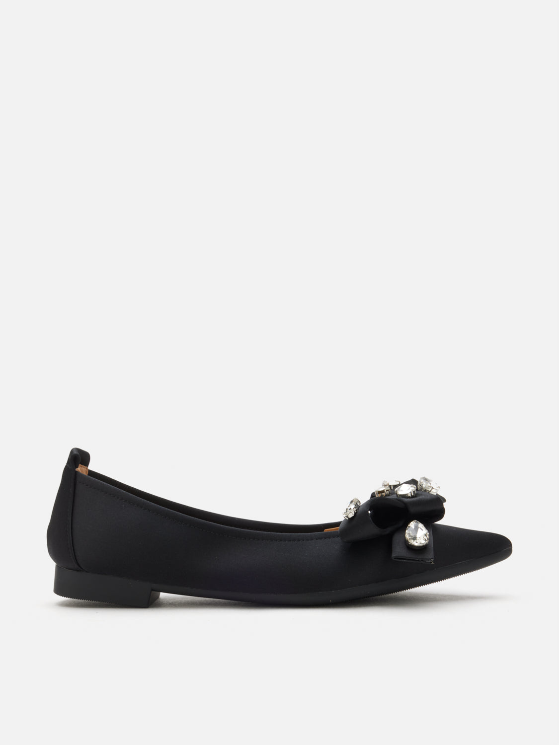PAZZION, Carine Diamante Embellished Silk Flats, Black