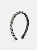 PAZZION, Casey Crystal Embellished Twisted Hair Band, Silver