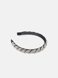 PAZZION, Casey Crystal Embellished Twisted Hair Band, Silver