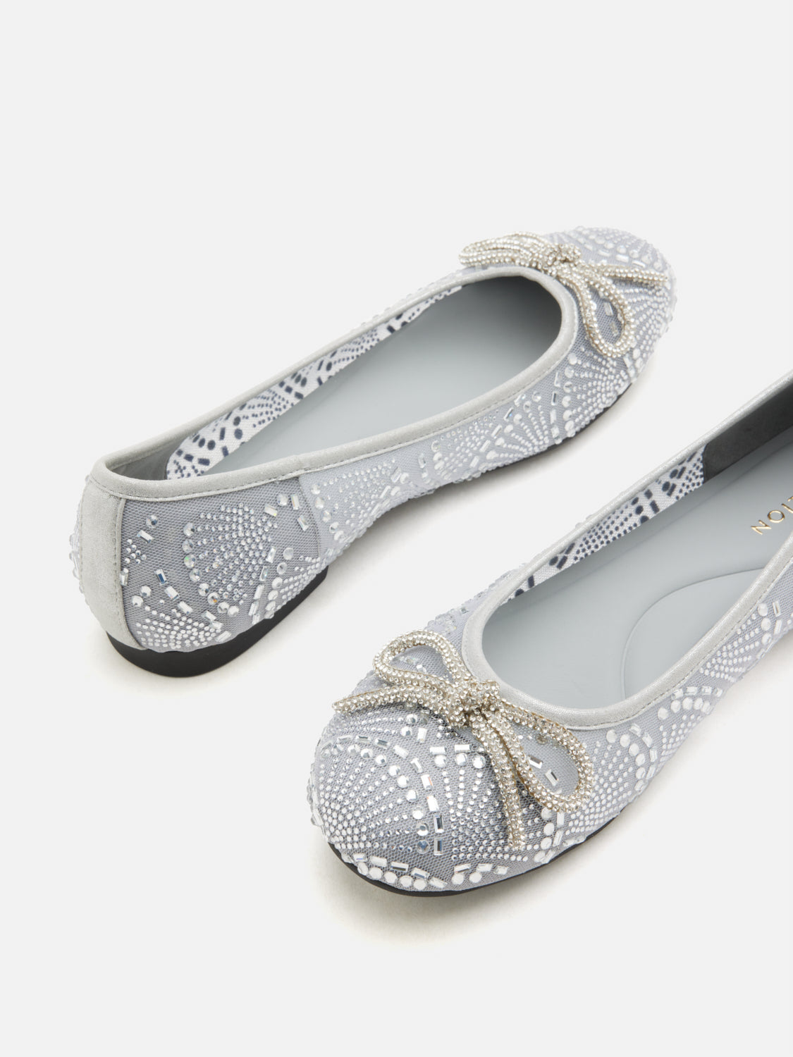 PAZZION, Celeska Crystal Bow Flats, Grey