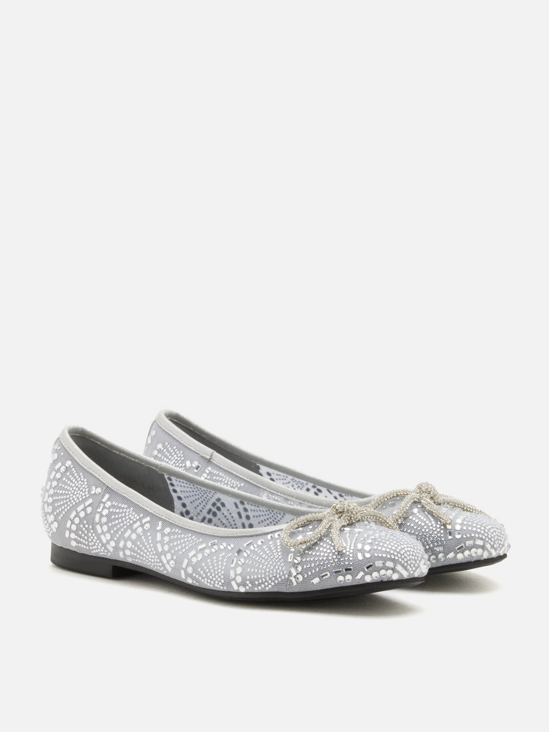 PAZZION, Celeska Crystal Bow Flats, Grey