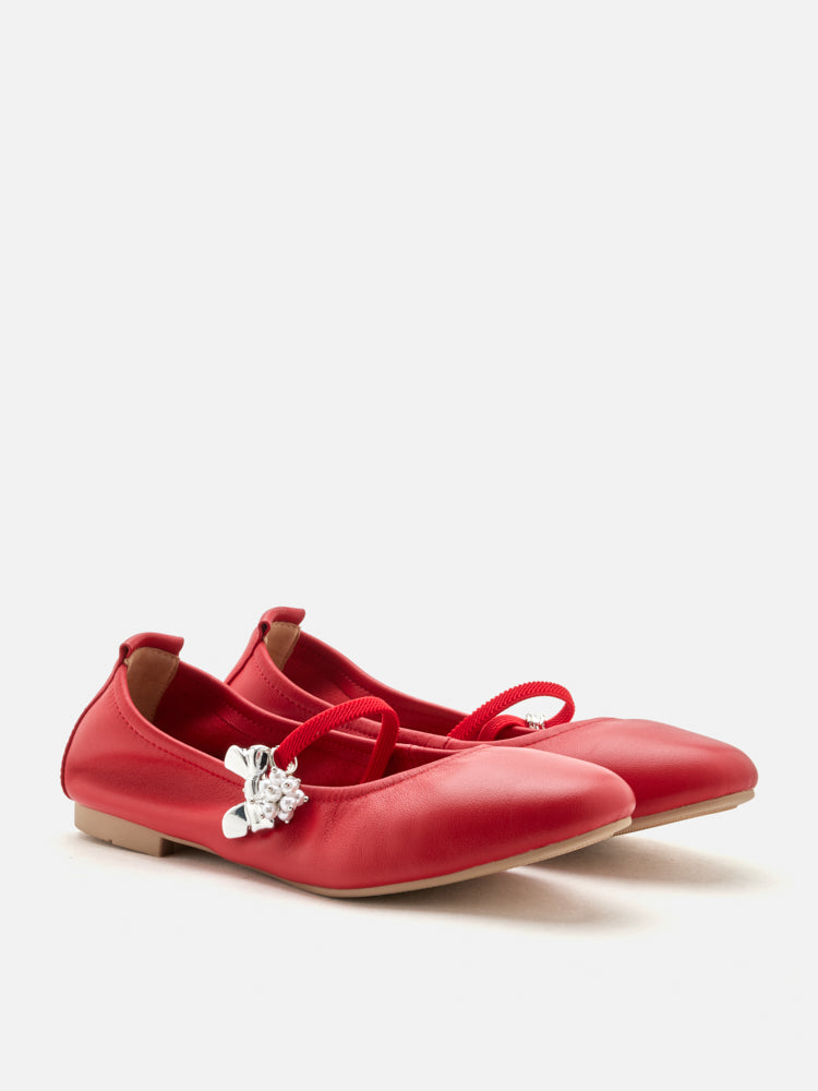 PAZZION, Cheryl Charm Mary Janes, Red