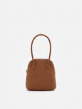 PAZZION, Clara Rounded Top Handle Bag, Brown