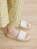 PAZZION, Clare Woven Slides, Beige