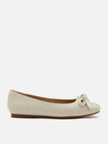 PAZZION, Clarice Bow Square Toe Flats, Beige