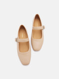 PAZZION, Clarke Leather Buckled MaryJanes, Almond