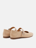 PAZZION, Clarke Leather Buckled MaryJanes, Almond