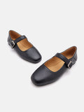 PAZZION, Clarke Leather Buckled MaryJanes, Black