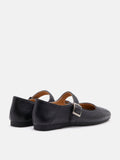 PAZZION, Clarke Leather Buckled MaryJanes, Black