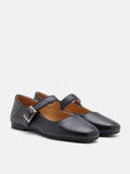 PAZZION, Clarke Leather Buckled MaryJanes, Black