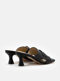 PAZZION, Cora Penny-Slot Heel Sandals, Black