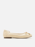 PAZZION, Cosette Patent Bow Ballet Flats, Almond