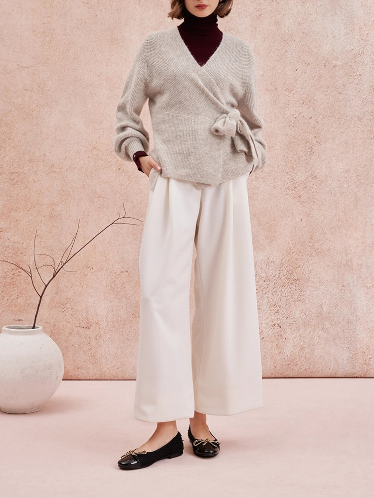 PAZZION, Daisy Tweed Toe Cap Bow Flats, Black