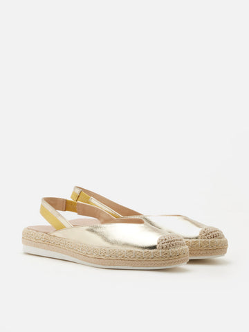Danni Metallic Leather Slingback Espadrilles