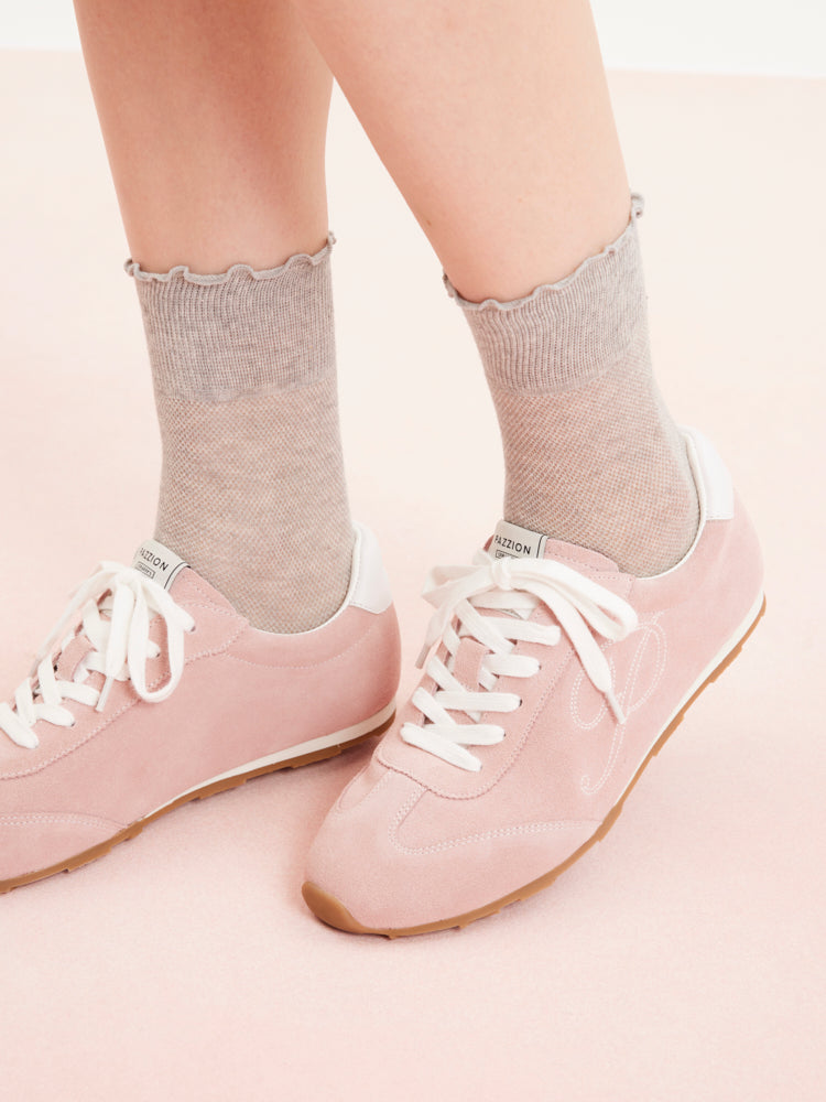 PAZZION, Daphne Suede Sneakers, Pink