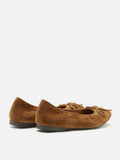 PAZZION, Daria Accented Suede Bow Flats, Brown