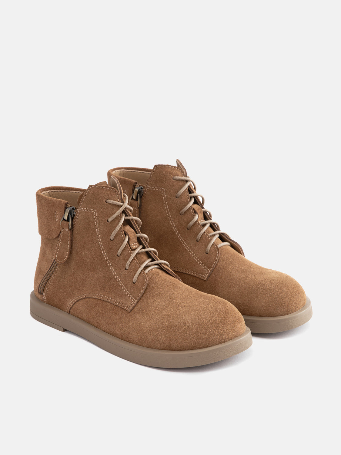 PAZZION, Darla Suede Ankle Boots, Brown