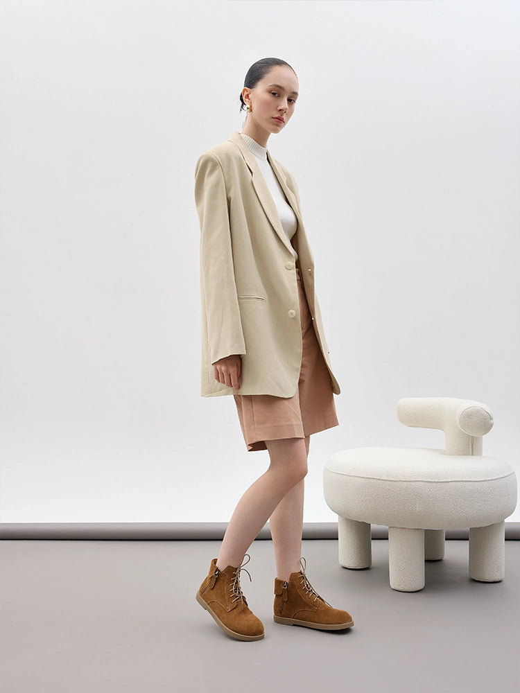 PAZZION, Darla Suede Ankle Boots, Brown