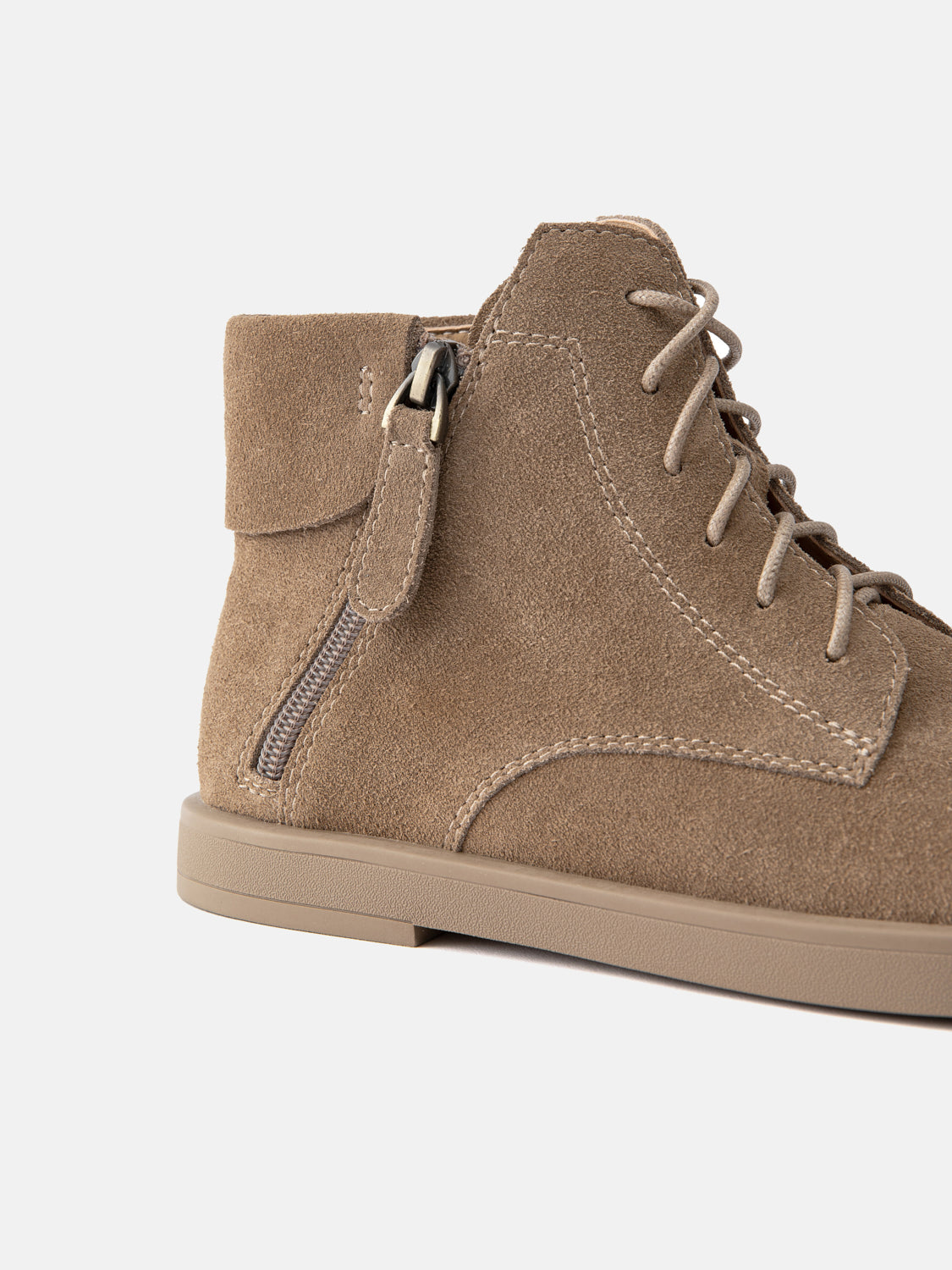 PAZZION, Darla Suede Ankle Boots, Khaki