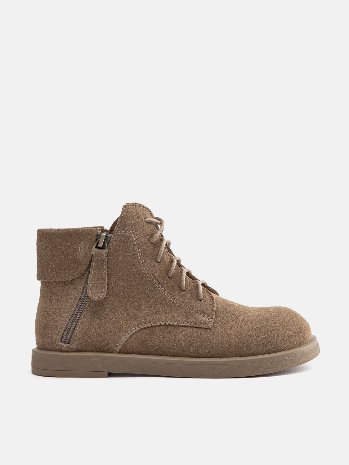 PAZZION, Darla Suede Ankle Boots, Khaki