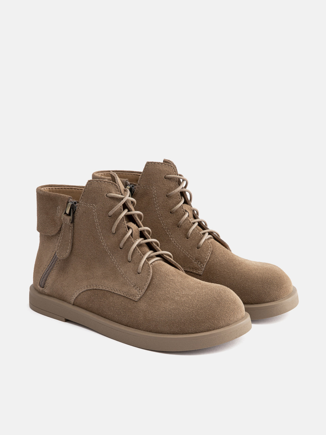 PAZZION, Darla Suede Ankle Boots, Khaki