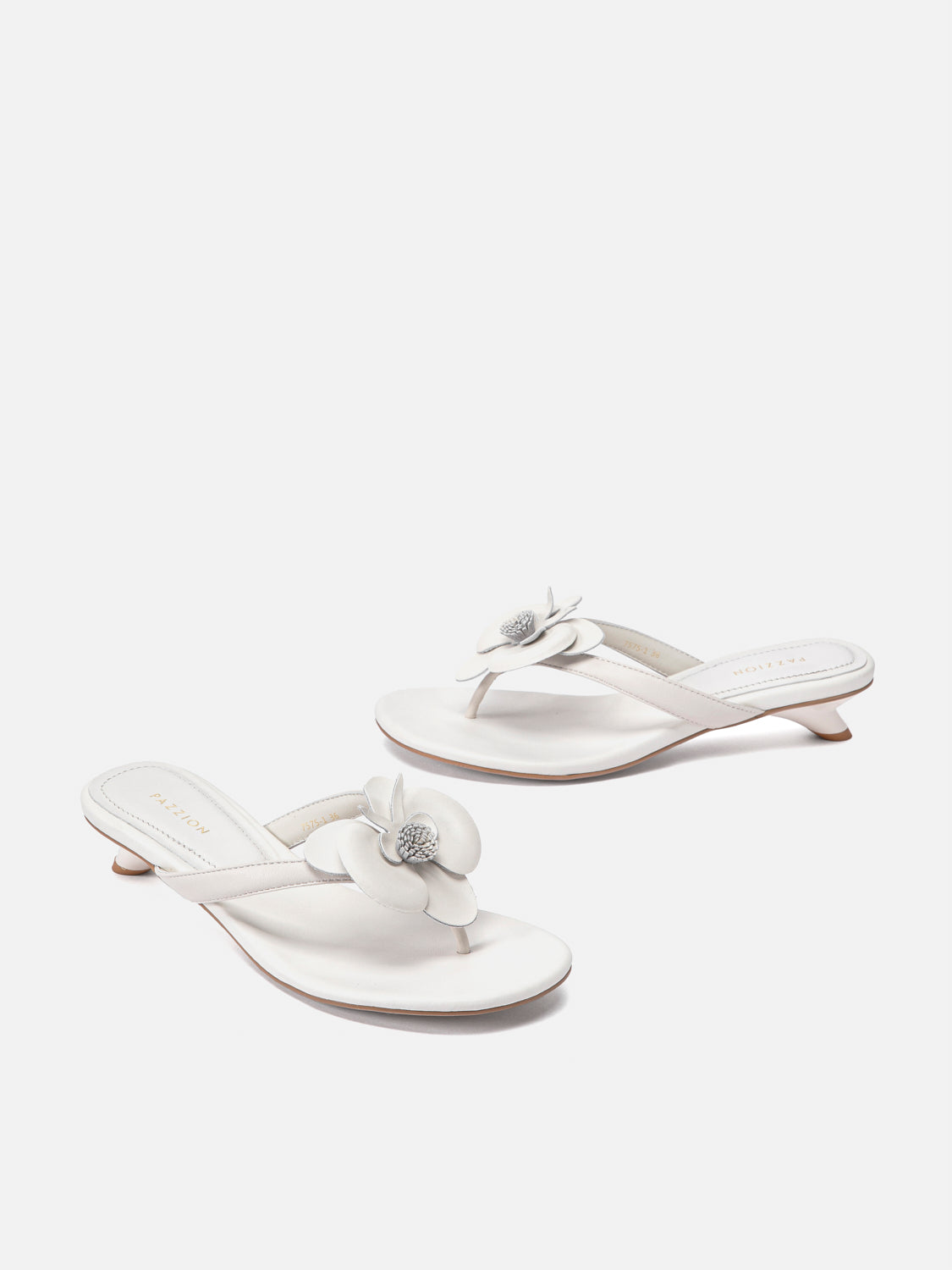 PAZZION, Davielle Orchid Leather Sandal Heels, Beige