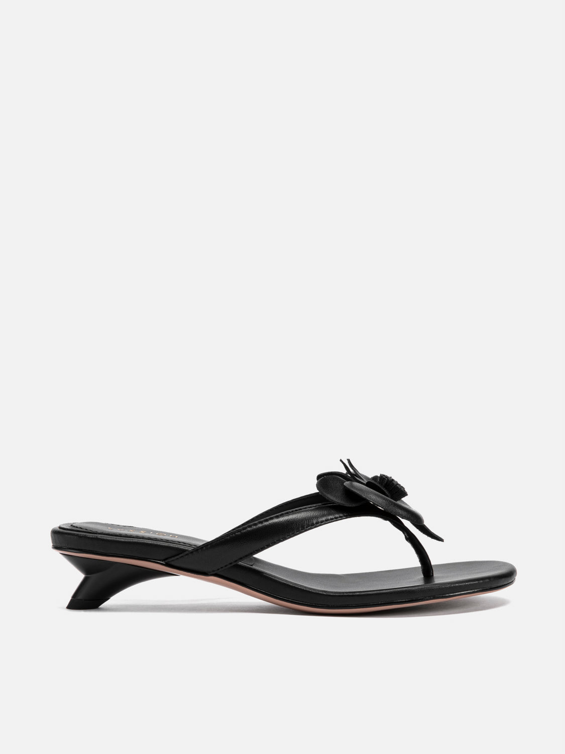 PAZZION, Davielle Orchid Leather Sandal Heels, Black