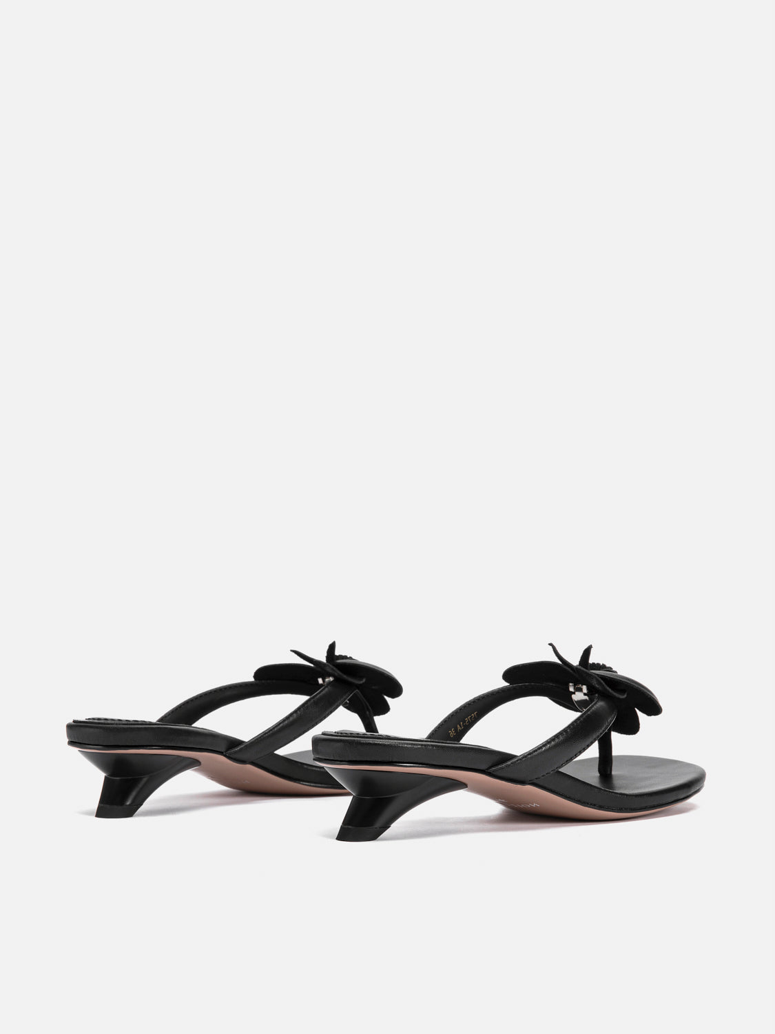 PAZZION, Davielle Orchid Leather Sandal Heels, Black