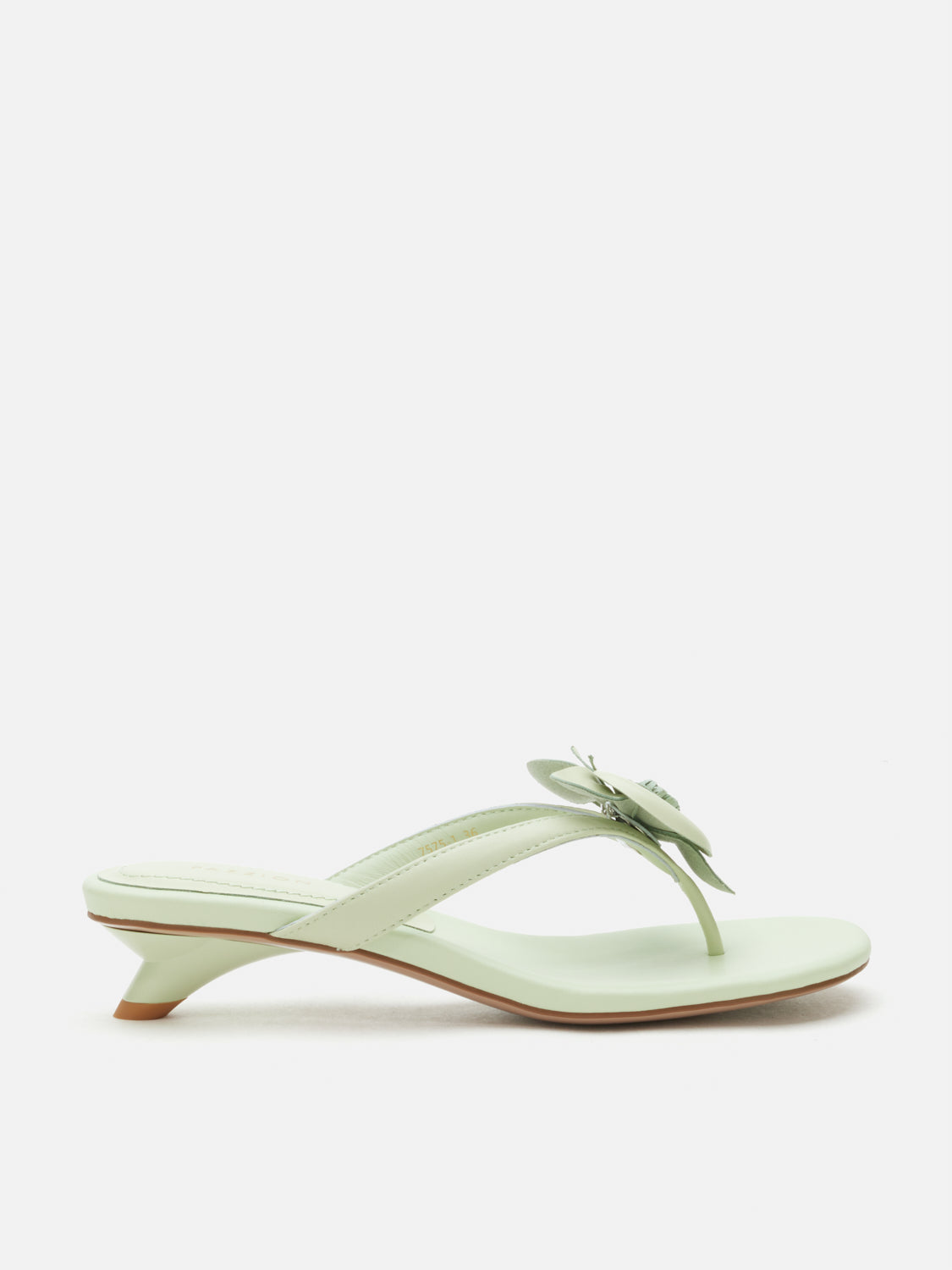 PAZZION, Davielle Orchid Leather Sandal Heels, Lightgreen