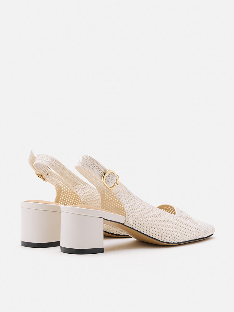 SALE]Debra Flyknit Slingback Block Heels – PAZZION