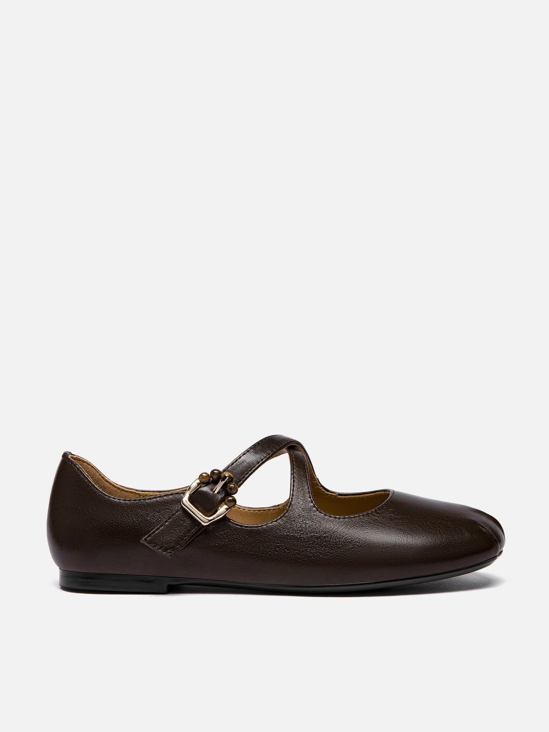 PAZZION, Delaney Criss Cross Leather Mary Janes - Dark Brown, Brown