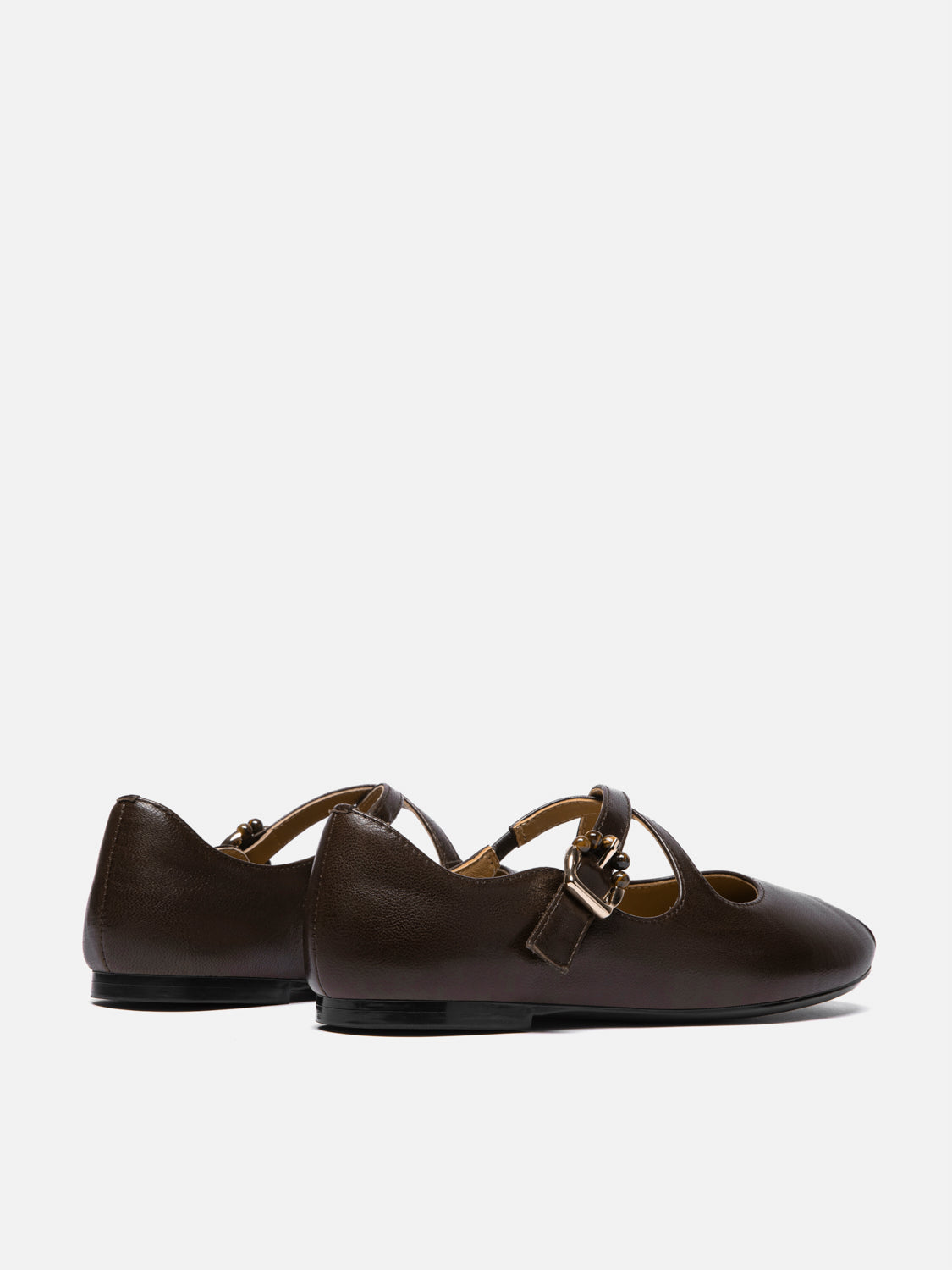 PAZZION, Delaney Criss Cross Leather Mary Janes - Dark Brown, Brown