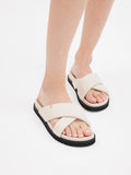 PAZZION, Della Slip On Slide Sandals, Beige