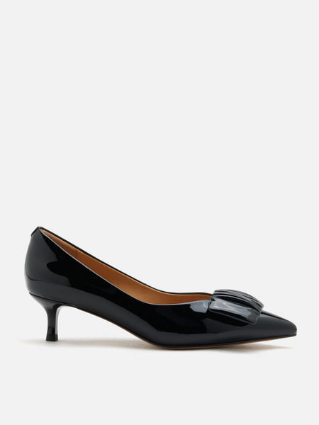 Demna Ruched Pointed Toe Kitten Heels