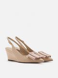 Donatella Bow Buckled Slingback Wedges