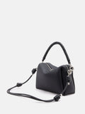 PAZZION, Donna Knotted Double Handle Bag, Black