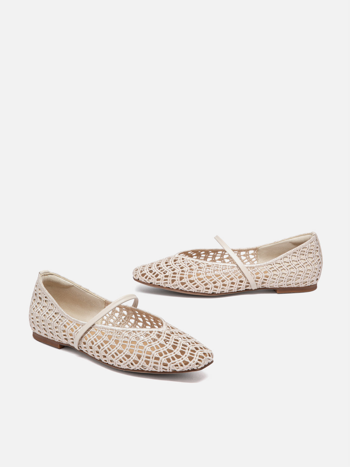 PAZZION, Dovira Woven Embossed Flats - White, White