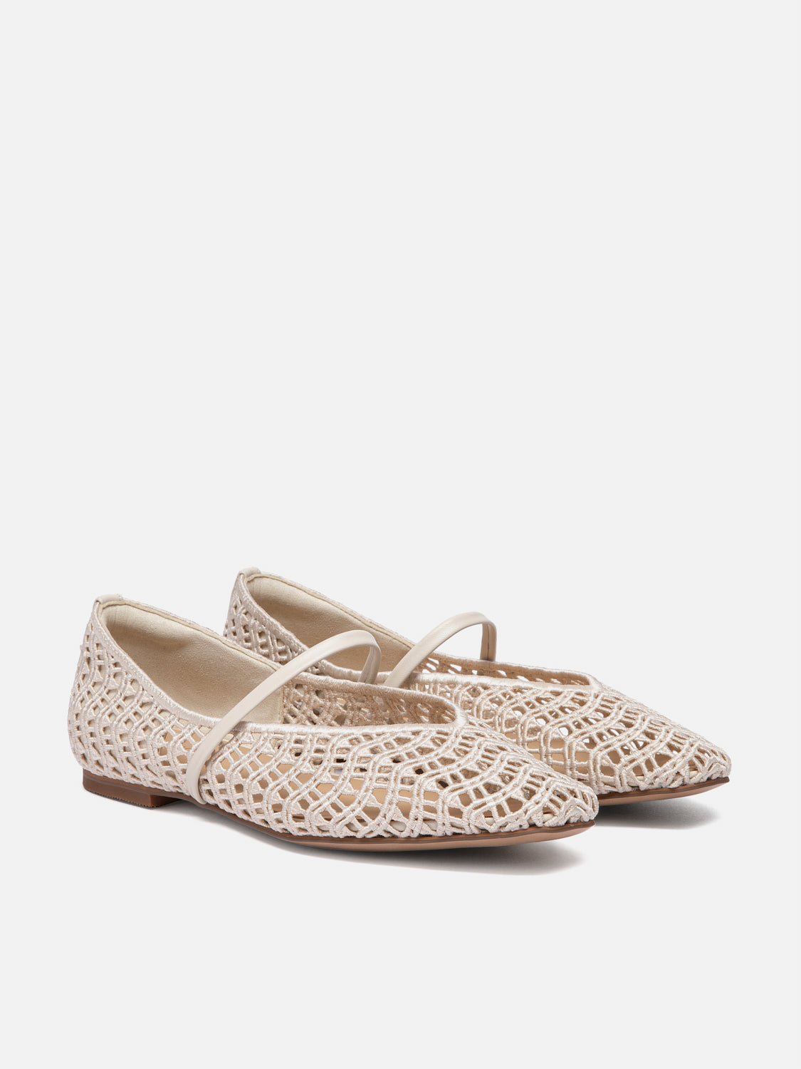 PAZZION, Dovira Woven Embossed Flats - White, White