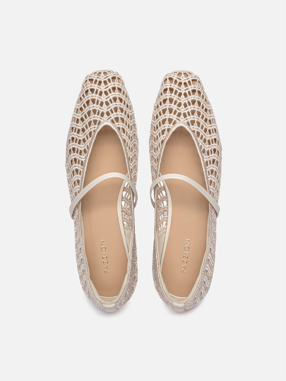 PAZZION, Dovira Woven Embossed Flats - White, White